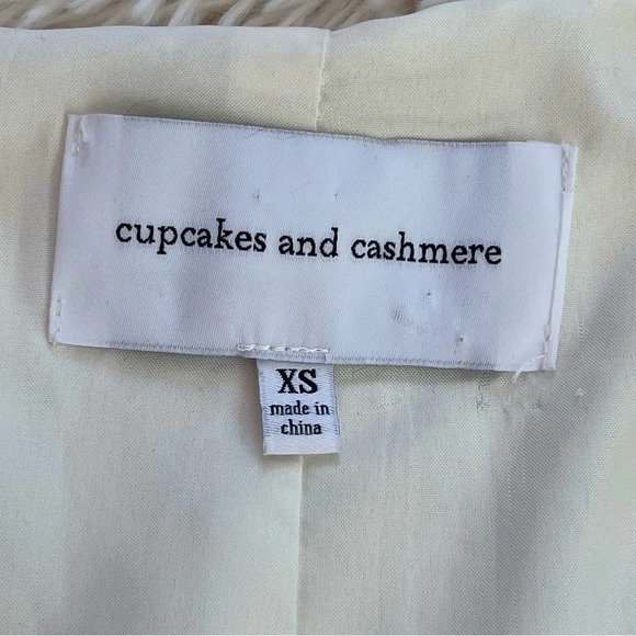Cupcake and cashmere viscose blend open front long vest pockets ivory size XS - Picture 8 of 9